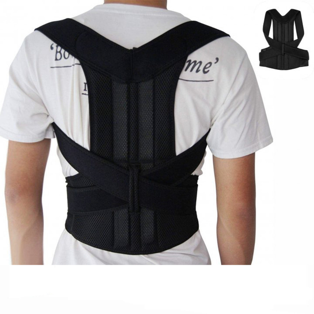 Бандаж для выравнивания спины BACK PAIN HELP SUPPORT BELT (Размер XXXL) (1008586-Black-XXXL) - изображение 1