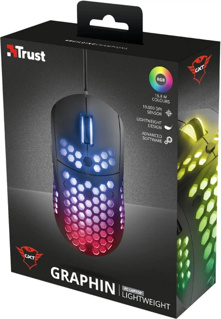 Мышь Trust GXT 960 Graphin Ultra-lightweight RGB USB Black (TR23758) - изображение 11