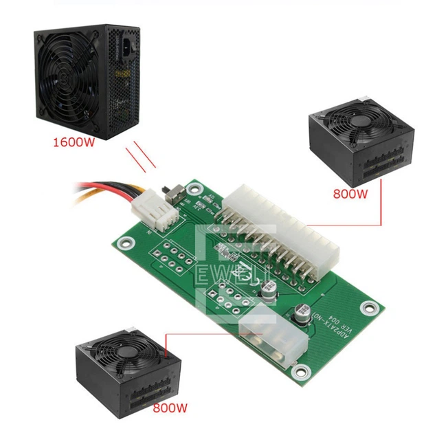 Адаптер-синхронізатор блоків живлення Ewell ATX 24 Pin to Molex (EW124) - зображення 4