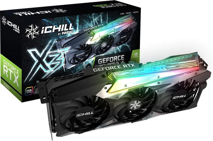 Видеокарта INNO3D PCI-Ex GeForce RTX 3080 iChill X3 LHR 10GB