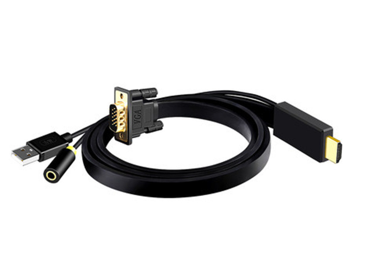 Конвертер кабель HDMI to VGA JH Z130 2м + Аудио + Питание Адаптер Преобразователь - Фото 4 Конвертер кабель HDMI to VGA JH Z130 2м + Аудио + Питание Адаптер Преобразователь - изображение 4