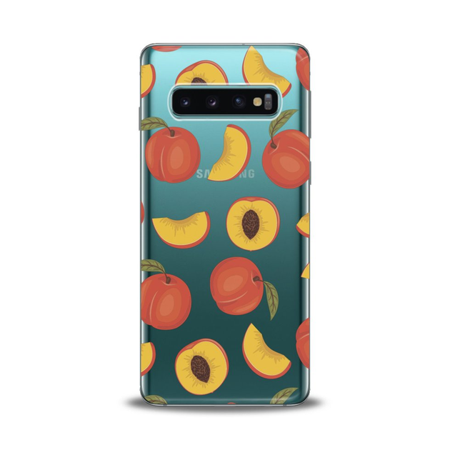 Чехол силиконовый для Samsung (Персик паттерн) Galaxy S10 самсунг ...