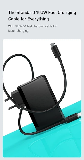 Блок питания Baseus GaN 120W Quick Charger 4.0/PD 3.0 + кабель USB-C 100W для MacBook/Huawei/Samsung/Asus/Google/Lenovo black - Фото 7 Блок питания Baseus GaN 120W Quick Charger 4.0/PD 3.0 + кабель USB-C 100W для MacBook/Huawei/Samsung/Asus/Google/Lenovo black - изображение 7