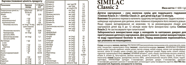 Суха молочна суміш Similac Classic 2 600 г (5391523058889) - зображення 5