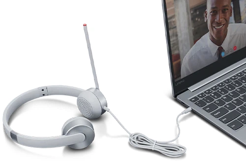 Słuchawki Stereofoniczny analogowy zestaw słuchawkowy Lenovo 100 Cloud Grey (GXD1E71386) - obraz 5