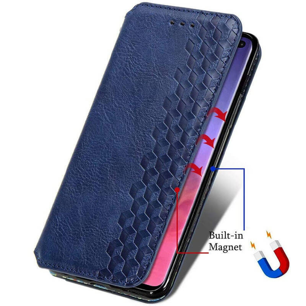 Кожаный чехол книжка GETMAN Cubic (PU) для Samsung Galaxy A02 Синий ...