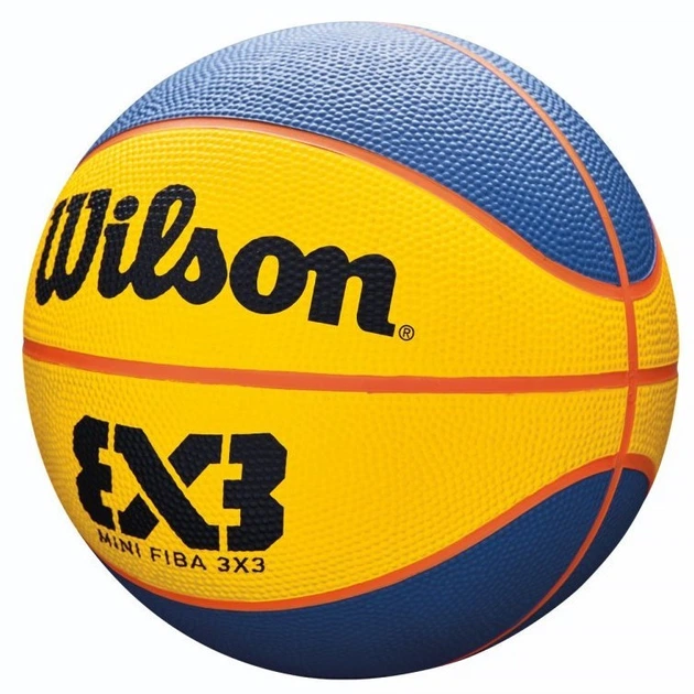 Мяч баскетбольный Wilson FIBA 3X3 MINI BBALL размер 3 резиновый желто-синий (WTB1733XB) - изображение 2
