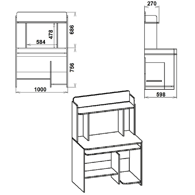 Стіл комп'ютерний KOMPANIT СКМ-6 Венге – фото, відгуки, характеристики ...