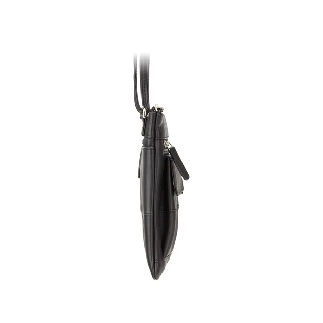 Шкіряна сумка через плече Visconti 18608 Slim Bag (Black) - зображення 3