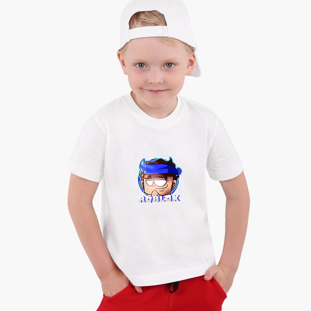 Детская футболка Роблокс (Roblox) (9224-1224) 122-128 см Хлопок Белый ...
