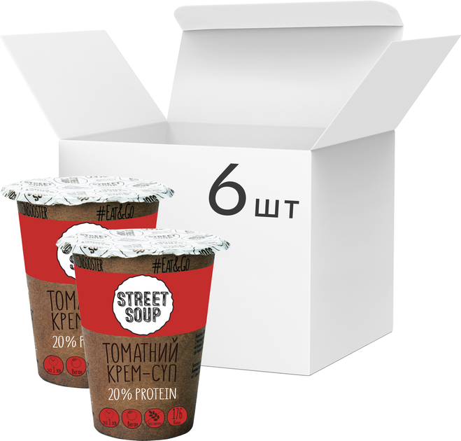 Упаковка крем-супа Street Soup Томатного 50 г х 6 шт (8768137287344) - изображение 1