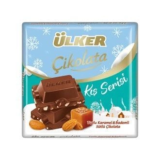 Молочный шоколад ULKER с соленой карамелью и миндалем 60 г - изображение 1