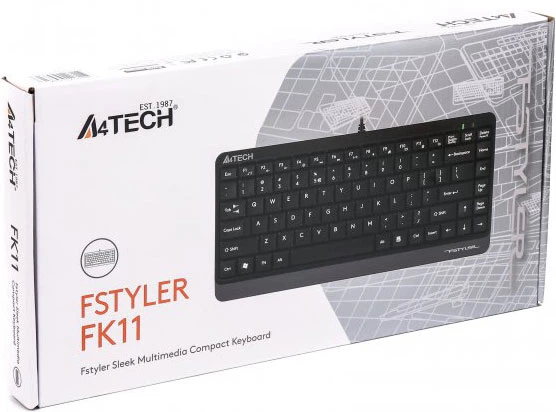 Клавіатура дротова A4Tech FK11 Fstyler Compact Size USB Grey (4711421953313) - Фото 2 Клавіатура дротова A4Tech FK11 Fstyler Compact Size USB Grey (4711421953313) - зображення 2