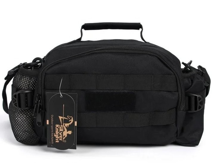 Тактическая сумка Silver Knight поясная наплечная с системой M.O.L.L.E Black (9100-black) - изображение 1