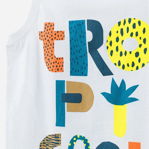 Комплект (майка + шорти) 5.10.15 Tropicool 1P4002 110 см Білий/Зелений (5902361982702) - зображення 3
