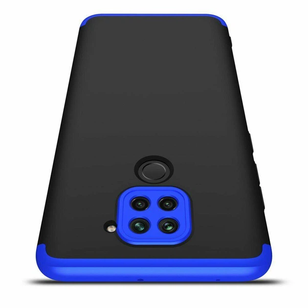 Чехол GKK 360 для Xiaomi Redmi Note 9 бампер противоударный Black-Blue - Фото 2 Чехол GKK 360 для Xiaomi Redmi Note 9 бампер противоударный Black-Blue - изображение 2