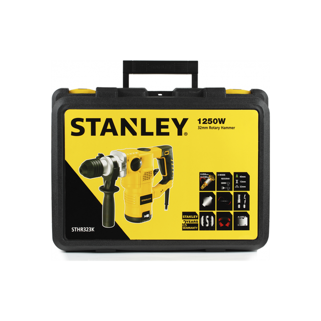 Перфоратор мережевий Stanley SDS+ 1250 Вт + кейс STHR323K-UA - зображення 4