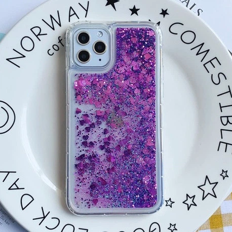 Чехол Glitter для Iphone 11 Pro бампер жидкий блеск Фиолетовый - Фото 6 Чехол Glitter для Iphone 11 Pro бампер жидкий блеск Фиолетовый - изображение 6