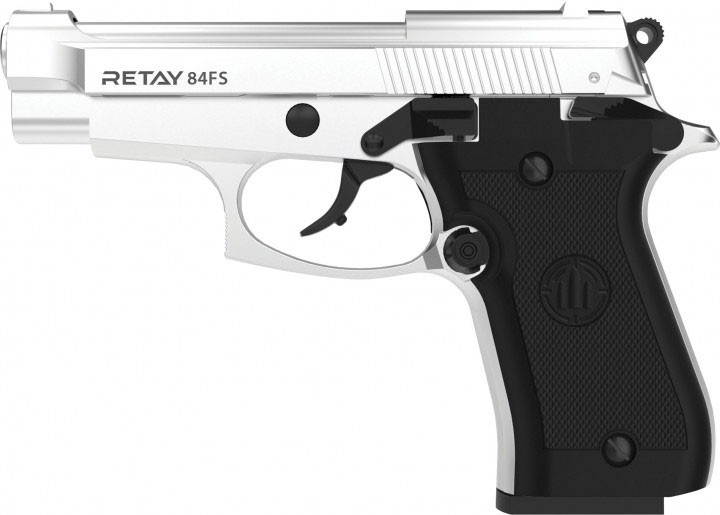 Сигнальний пістолет 84FS Nickel + пачка патронів в подарунок - зображення 2