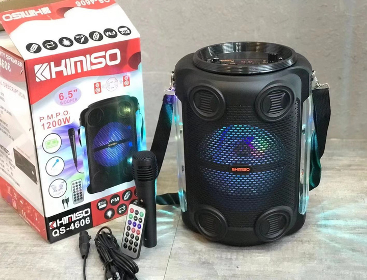 Колонка портативная с Проводным микрофоном KIMISO QS-4606 BT(6. 5"BASS ...