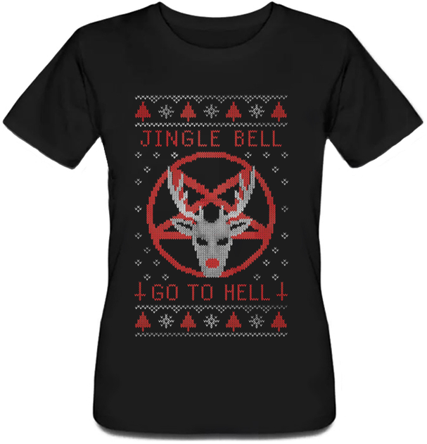 Жіноча футболка Fat Cat Jingle Bell Go To Hell (чорна) XS 24236