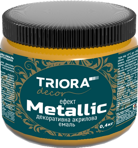 Декоративная акриловая эмаль TRIORA 0.4 кг Античная бронза (4823048024427) - изображение 1