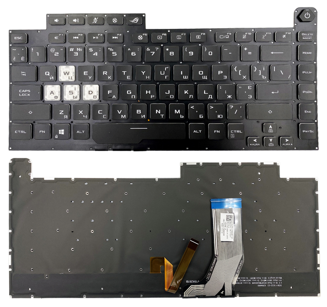 Клавиатура Asus ROG Strix G15 G513QR G15 G513R черная без рамки Прямой ...