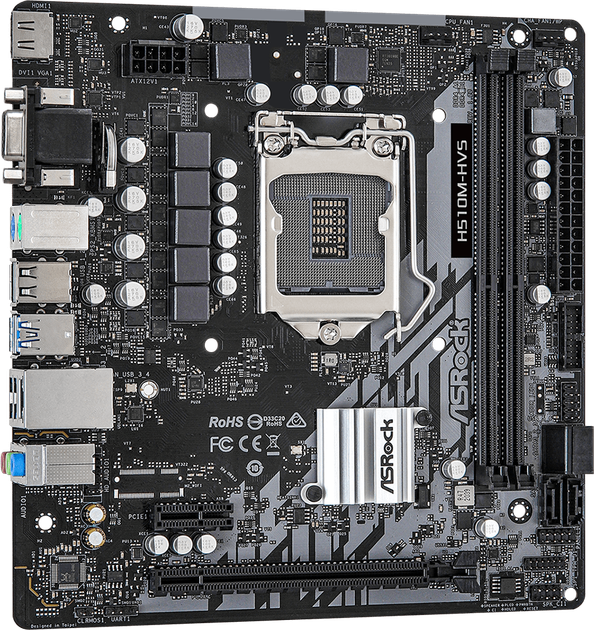 Материнская плата ASRock H510M-HVS (s1200, Intel H510, PCI-Ex16) - изображение 2