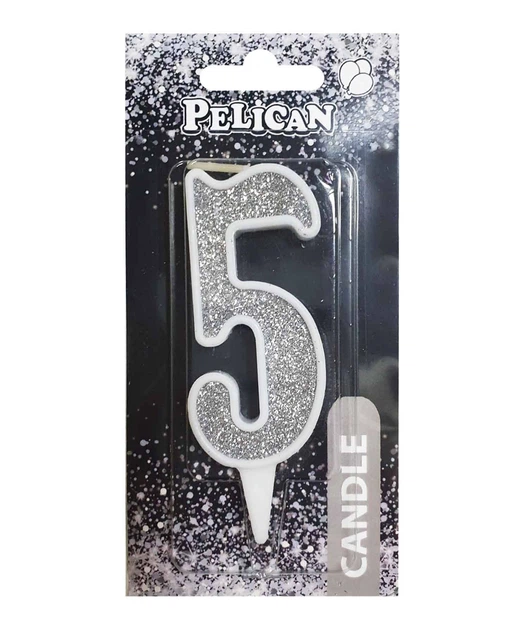 Свеча для торта Pelican "5" СЕРЕБРО 7см Серебряный Pelican (867025) - Фото 1 Свеча для торта Pelican "5" СЕРЕБРО 7см Серебряный Pelican (867025) - изображение 1