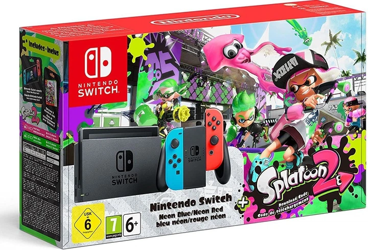 Nintendo Switch Neon blue/red + Игра Splatoon 2 – фото, отзывы