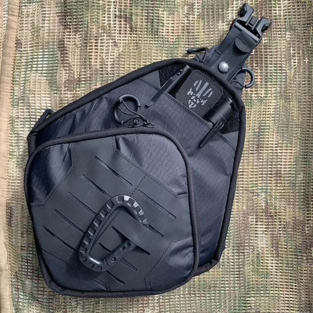 Тактическая сумка для скрытого ношения Scout Tactical EDC ambidexter bag gen 2 black X-PAC + органайзер и кобура в комплекте - изображение 1