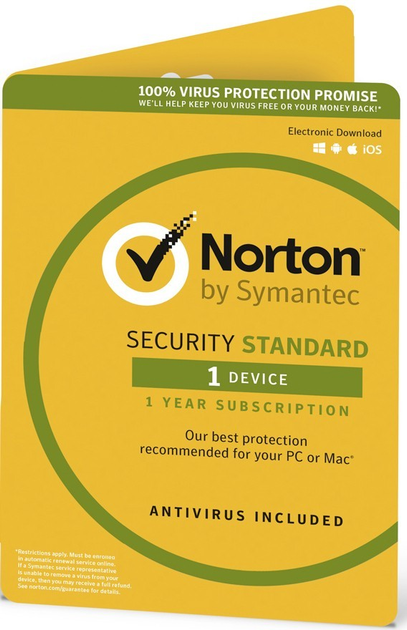 Антивирус Norton Security Standard для 1 ПК на 2 года (электронная лицензия) - изображение 1