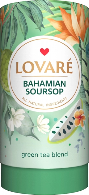 Чай зеленый листовой с кусочками саусепа и лепестками цветов апельсина Lovare Багамский саусеп 80 г (4820097814689) - изображение 1