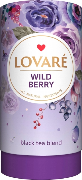 Чай черный цейлонский листовой с ягодами и лепестками цветов Lovare Дикие ягоды 80 г (4820198871277) - изображение 1