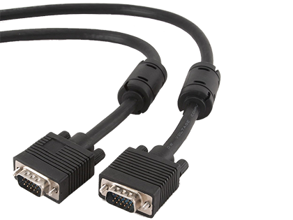 Кабель Cablexpert (CC-PPVGA-10-B) VGA-VGA HD15M/HD15M с 2-мя фер. кільцями, двойной экран, чорний, 3м - зображення 2