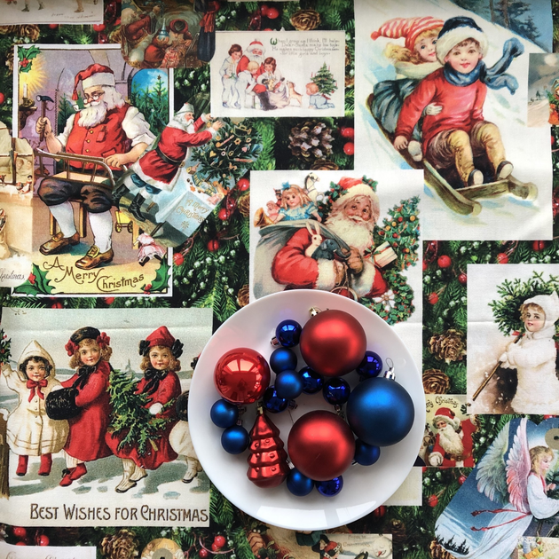 Новогодний коллаж-открытка. Новый год открытки и картинки. Дед Мороз и Снегурочка у елочки.