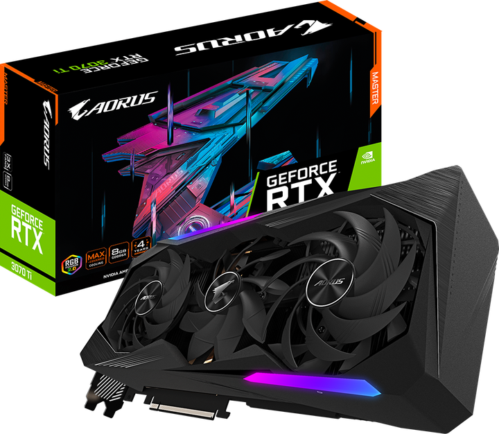 Gigabyte PCI-Ex GeForce RTX 3070 Ti Aorus Master 8G 8GB GDDR6X (256bit) (1875/19000) (3 x HDMI, 3 x DisplayPort) (GV-N307TAORUS M-8GD) - obraz 9