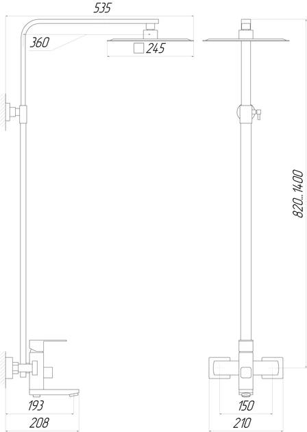 Душова система Globus Lux SICILIA VAN-SBQ-SH-02-BB - зображення 6