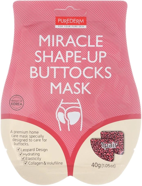 Тканинна маска Purederm Miracle Shape-Up Buttocks Mask з колагеном для інтенсивного підтягування в'ялої шкіри сідниць 40 г (8809541193927)