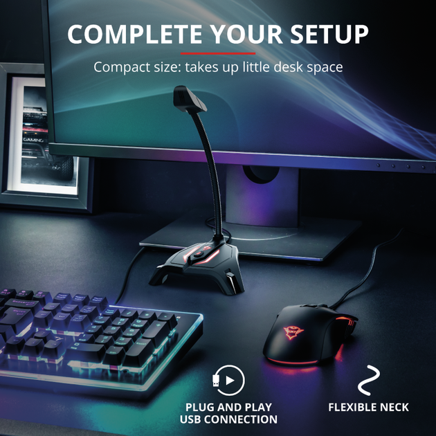 Мікрофон Trust GXT 215 Zabi LED-Illuminated USB Gaming Microphone (23800) - Фото 6 Мікрофон Trust GXT 215 Zabi LED-Illuminated USB Gaming Microphone (23800) - зображення 6