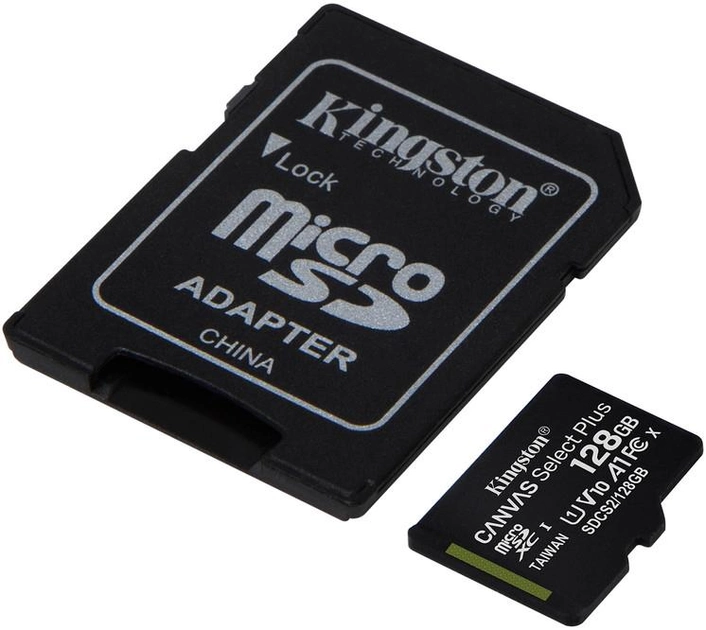 Kingston microSDXC 128GB Canvas Select Plus Class 10 UHS-I U1 V10 A1 + SD-адаптер (SDCS2/128GB) - зображення 2