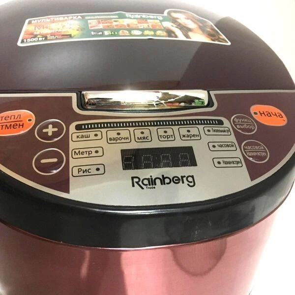 Мультиварка пароварка с фритюрницей Rainberg RB-6207 Pro 12 программ 6 л 1500W Розовая - изображение 9