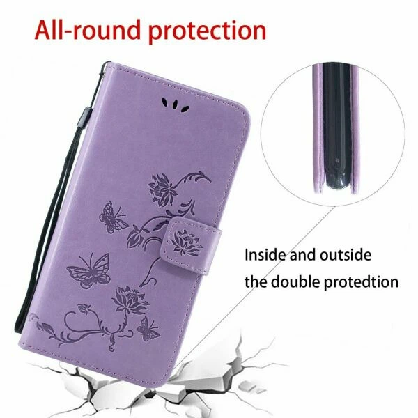 Чехол-книжка с рисунком UniCase Butterfly Pattern для Xiaomi Redmi Note 8 Pro - Light Purple - изображение 6