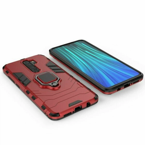 Чехол с подставкой Deexe Hybrid Case для Xiaomi Redmi Note 8 Pro - Red - Фото 3 Чехол с подставкой Deexe Hybrid Case для Xiaomi Redmi Note 8 Pro - Red - изображение 3