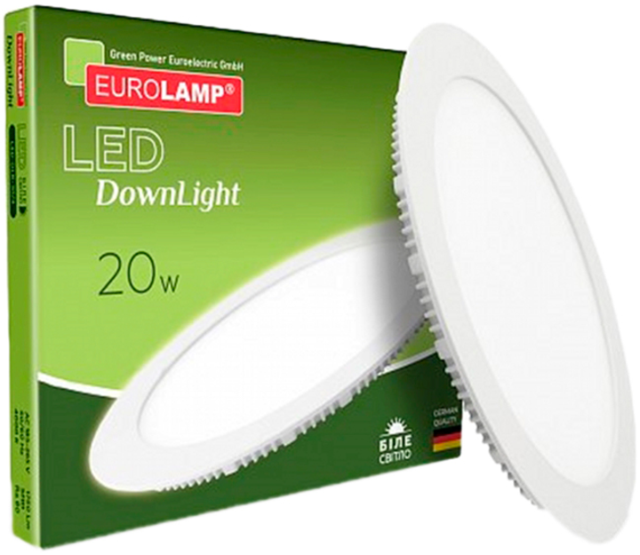 Светильник потолочный EUROLAMP LED Downlight 20W 4000K круглый (LED-DLR-20/4) - изображение 1