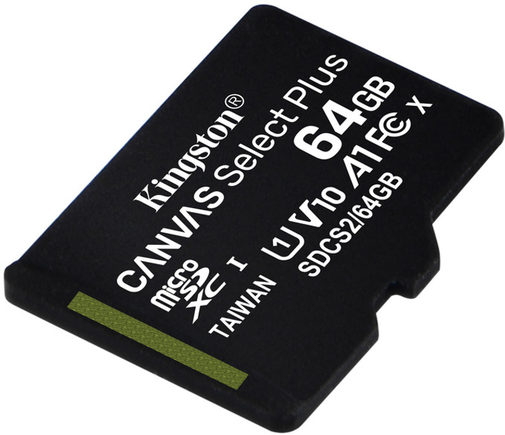 Kingston microSDXC 64GB Canvas Select Plus Class 10 UHS-I U1 V10 A1  (SDCS2/64GBSP) – низкие цены, кредит, оплата частями в интернет-магазине  ROZETKA | Купить в Украине: Киеве, Харькове, Днепре, Одессе, Запорожье,  Львове
