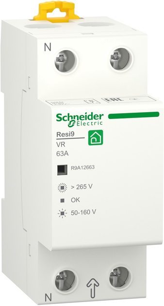 Реле напряжения Schneider Electric RESI9 63A, 1P+N, 230 В, 50 Гц ...