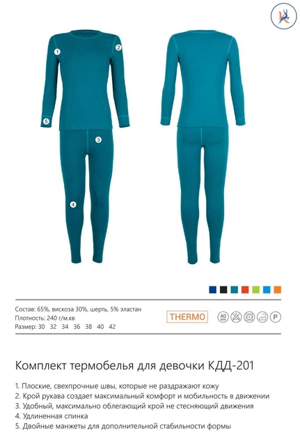 Дитячі термокомплект Kifa з вовною для дівчинки графіт 30 (110-116 см) КДД-201 - зображення 3