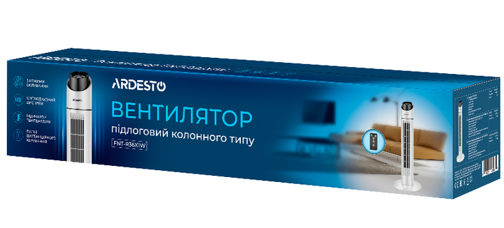 Вентилятор напольный колонного типа FNT-R36X1W 90 см ARDESTO - изображение 2
