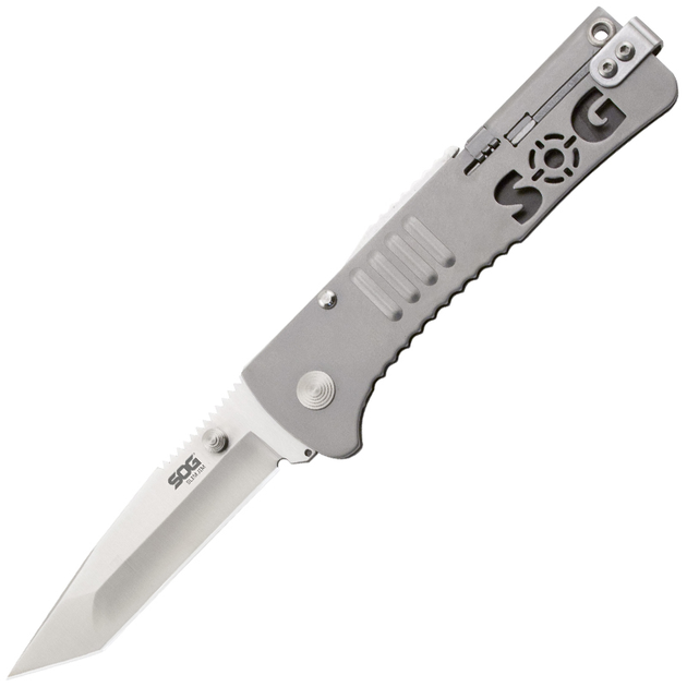 Нож складной SOG SlimJim Tanto (длина: 187мм, лезвие: 70мм, сатин), сатин - изображение 1
